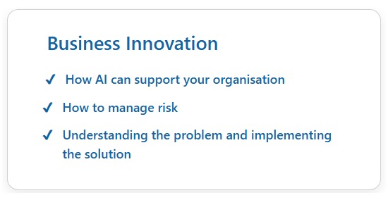 Business Innovation course example showing AI applications
